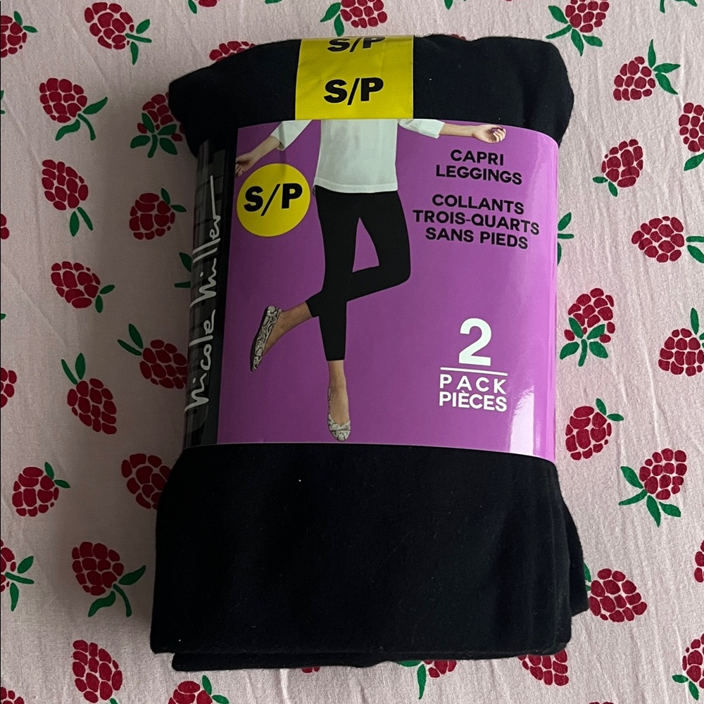 Nicole Miller Black Capri Leggings 2-Pack